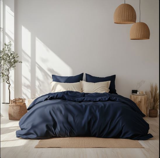 Nano Plush Embossed cover set in Navy Stripers#color_navy